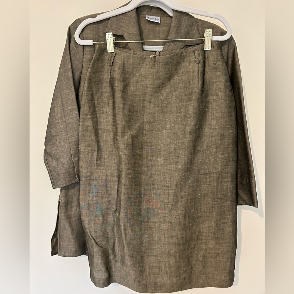 Bianca Brown Skirt and Blazer Set